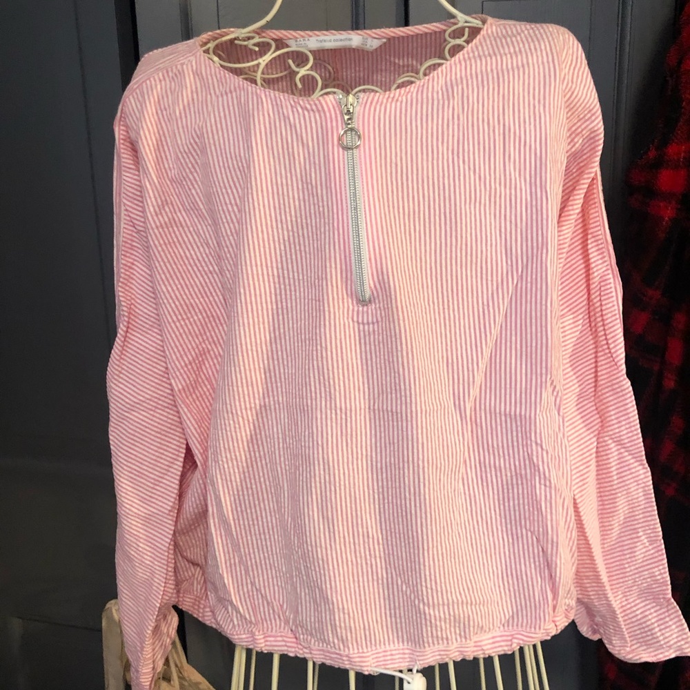 Zara Pin Stripe Drawstring Shirt